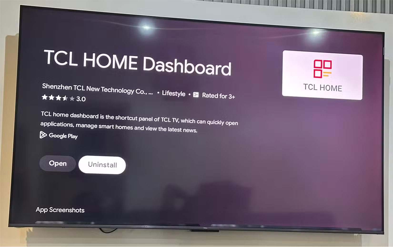 Gỡ cài đặt ứng dụng TCL Home