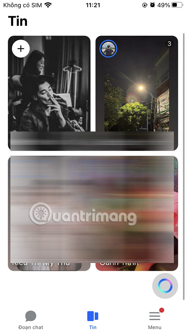 Giao diện Story Messenger