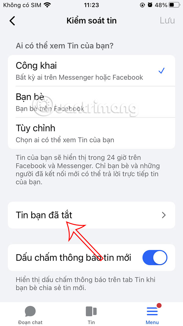 Story Messenger đã chặn