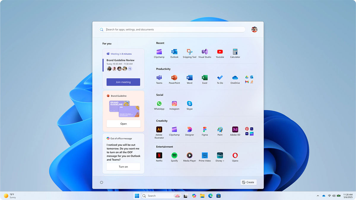 windows 11 sap co menu start moi3*377240