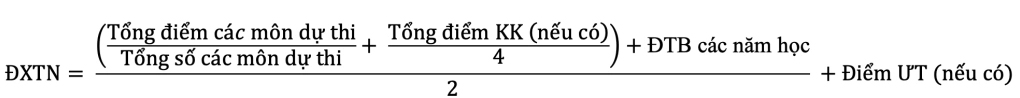 Công thức xét tốt nghiệp THPT
