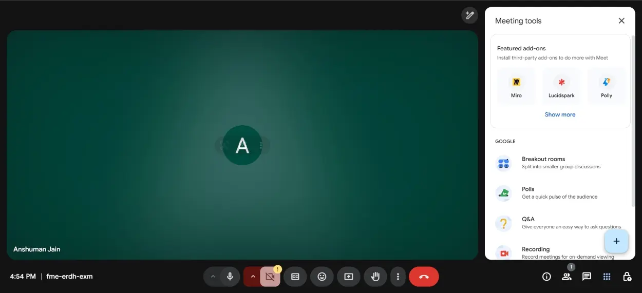 Tổng quan về giao diện cuộc gọi của Google Meet