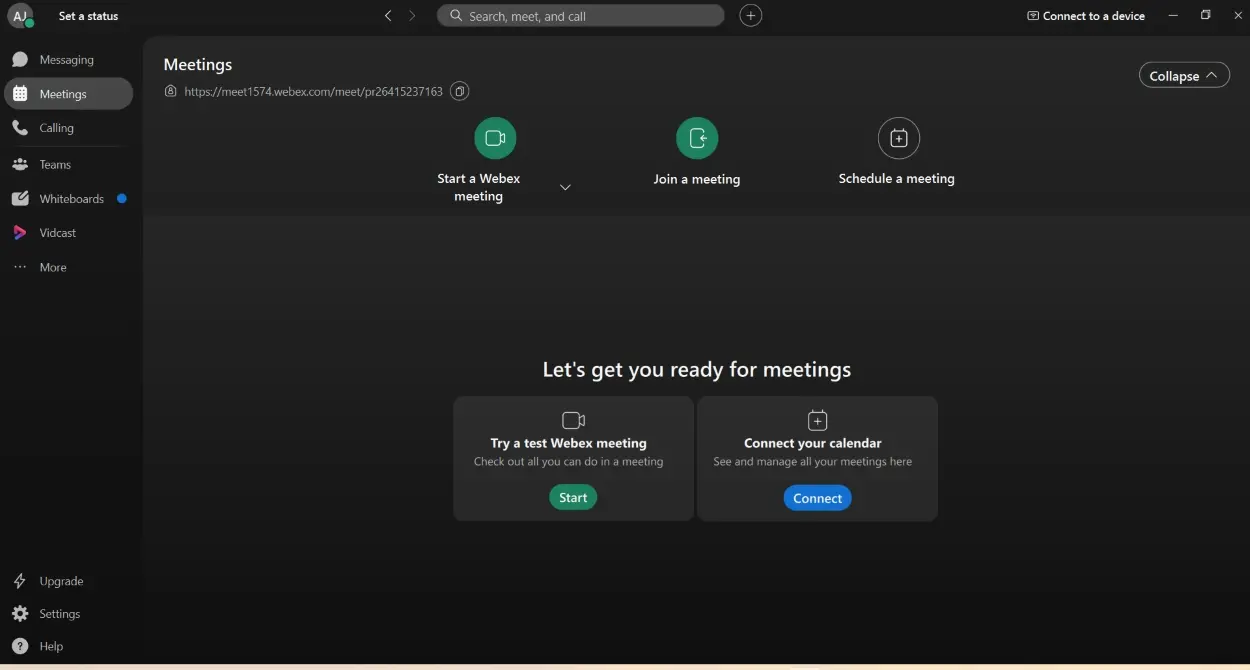 Giao diện Webex