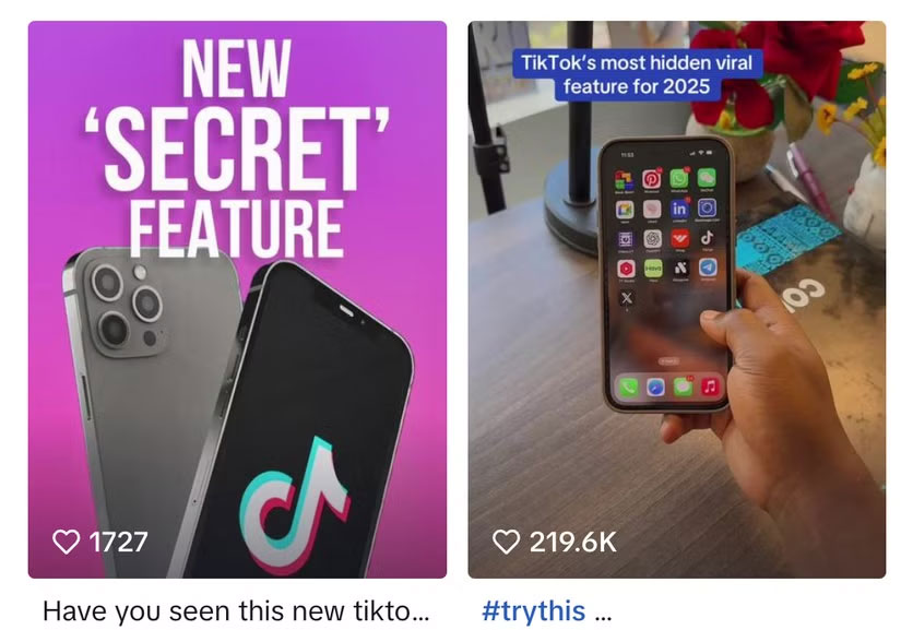 Video trên TikTok hứa hẹn quyền truy cập vào các tính năng bí mật.