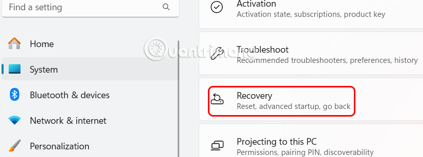 Khôi phục hệ thống Windows 11