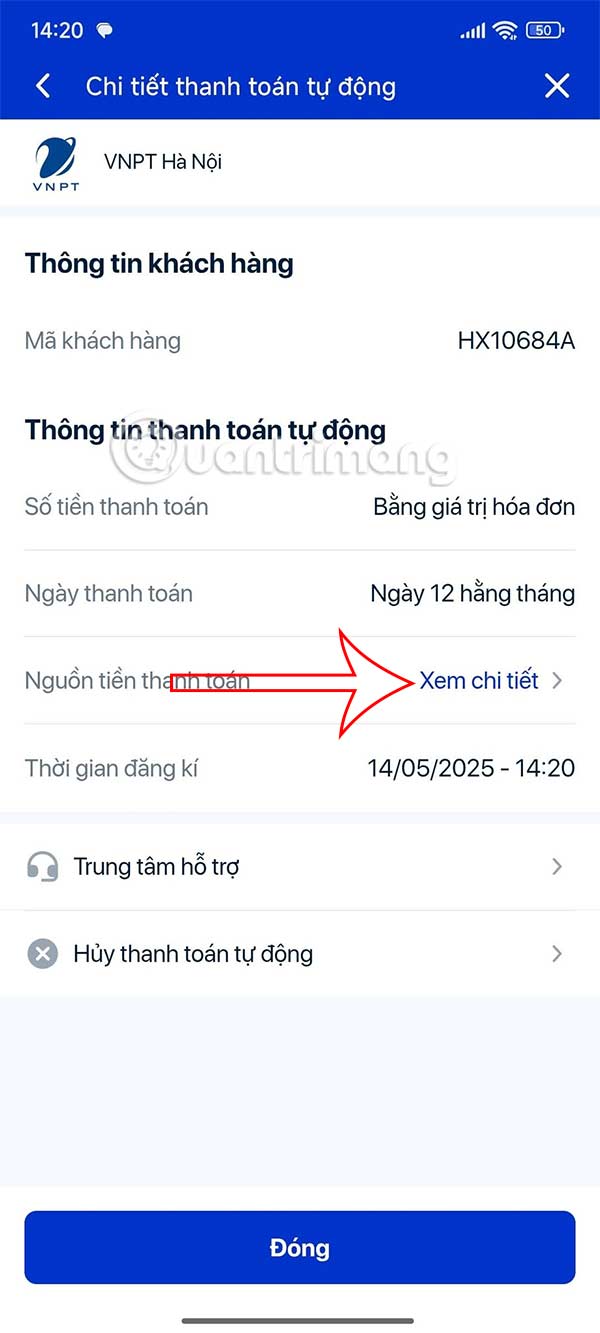 Nguồn tiền thanh toán