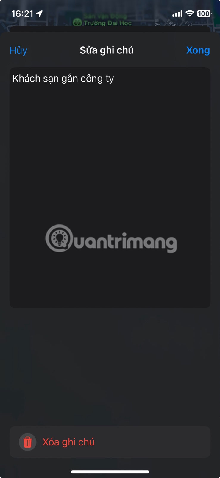 Viết và lưu ghi chú mới trong Apple Maps.