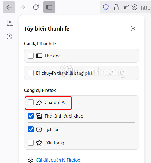 Cách vô hiệu hóa Chatbot thanh bên Firefox