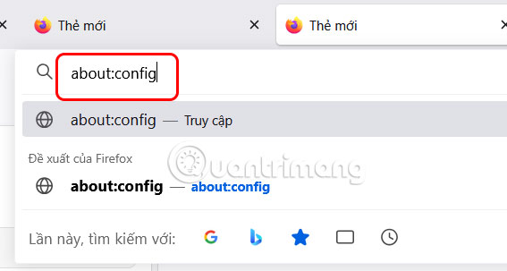 Truy cập cài đặt hệ thống Firefox