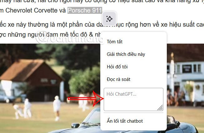 Khung nhập câu hỏi 