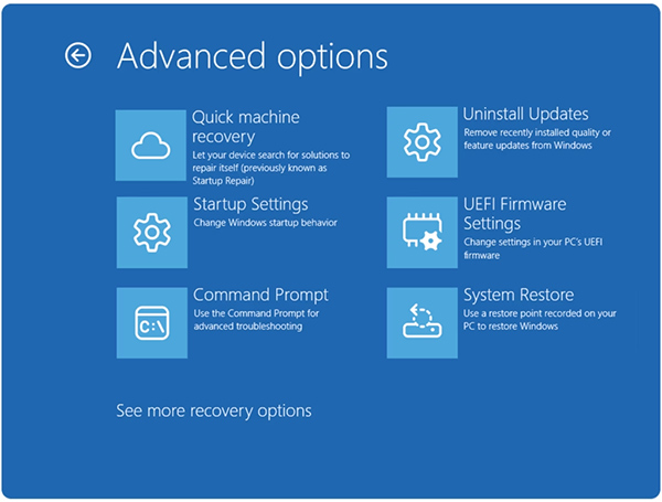 Cách bật Quick Machine Recovery Windows 11