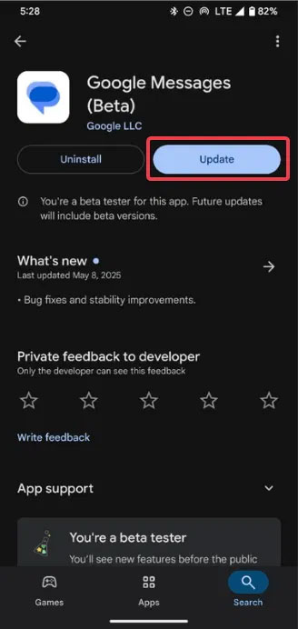 Cập nhật Google Messages