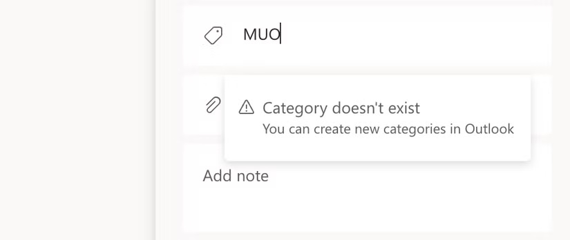 Danh mục không tồn tại trong Microsoft To Do