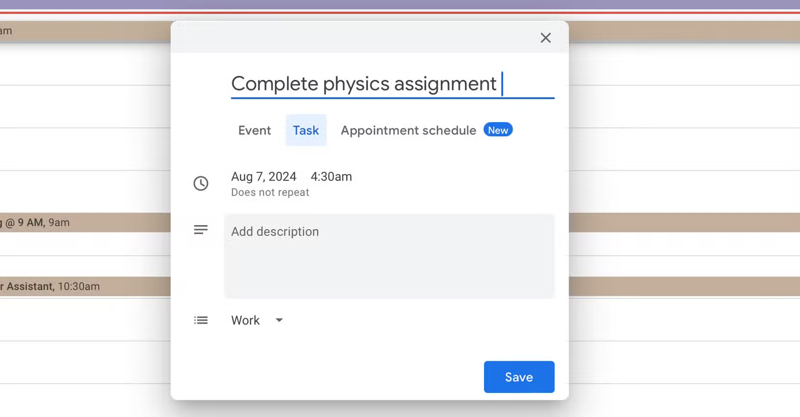Thêm nhiệm vụ vào danh sách việc cần làm trực tiếp từ Google Calendar