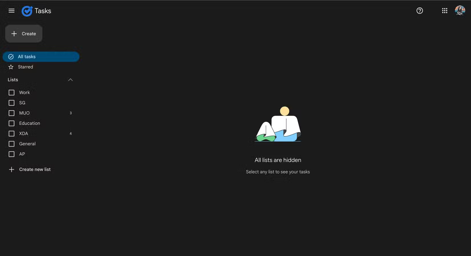 Giao diện người dùng Google Tasks