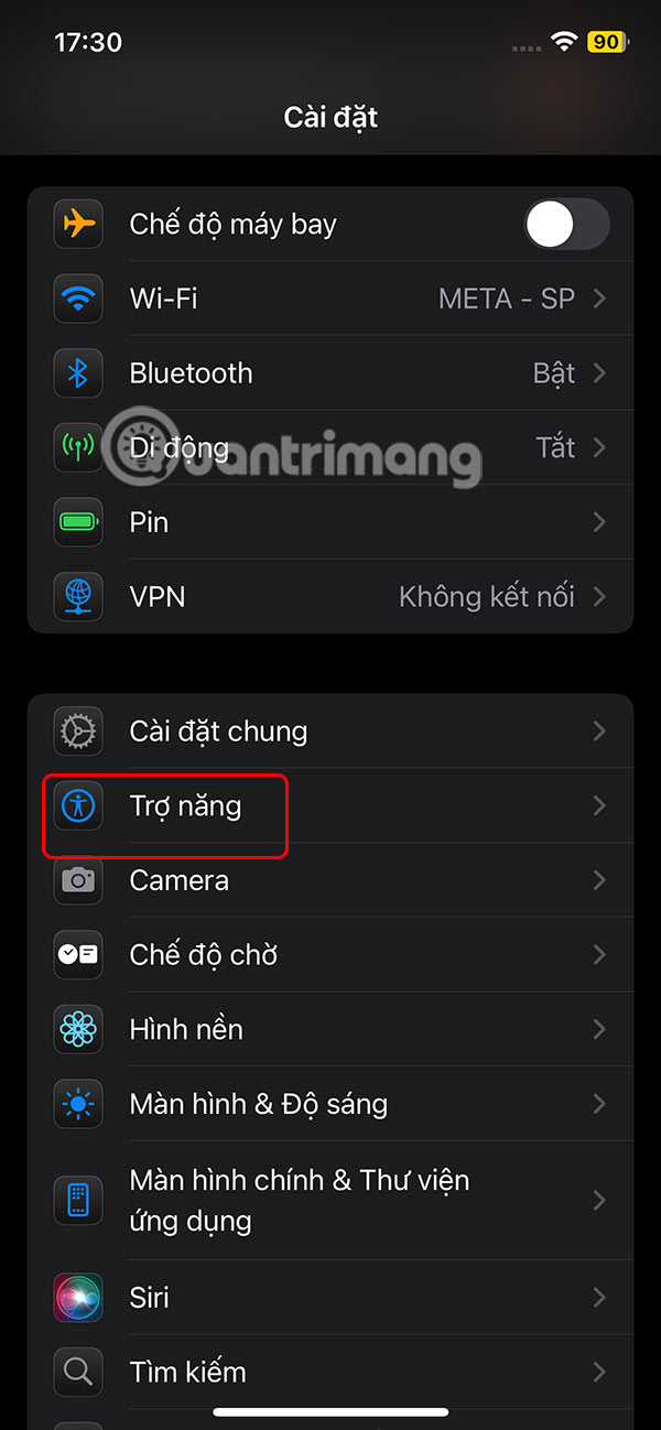 Chỉnh Trợ năng iPhone