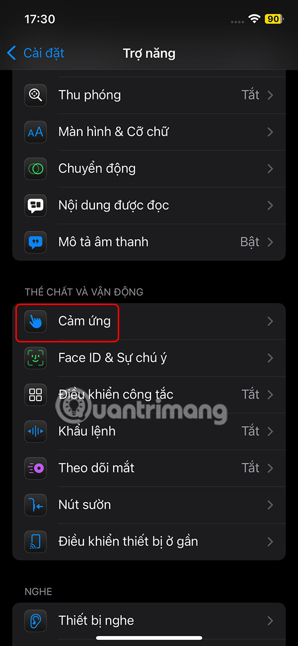 Chỉnh Cảm ứng iPhone