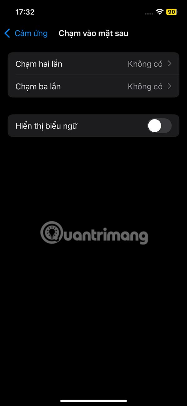 Tắt chạm mặt sau iPhone
