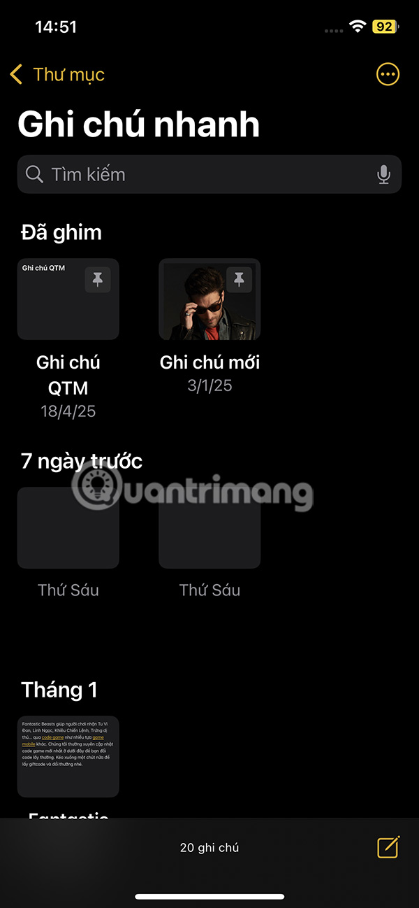 Ghi chú trên iPhone