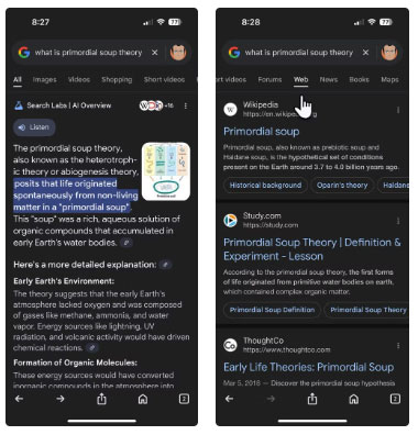 AI Overviews của ứng dụng Google