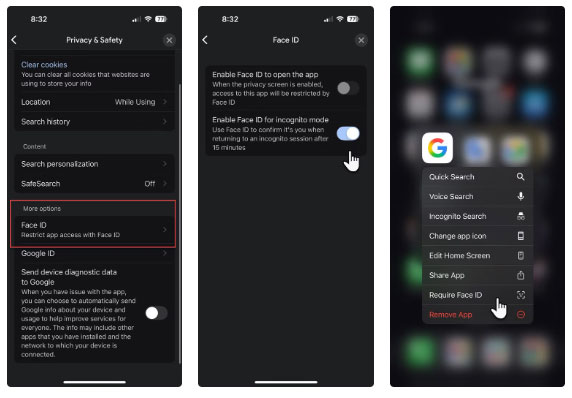 Sử dụng Face ID để bảo vệ ứng dụng Google của bạn