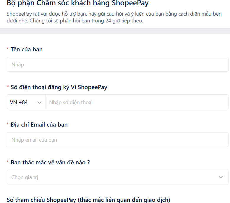 Xóa tài khoản ShopeePay