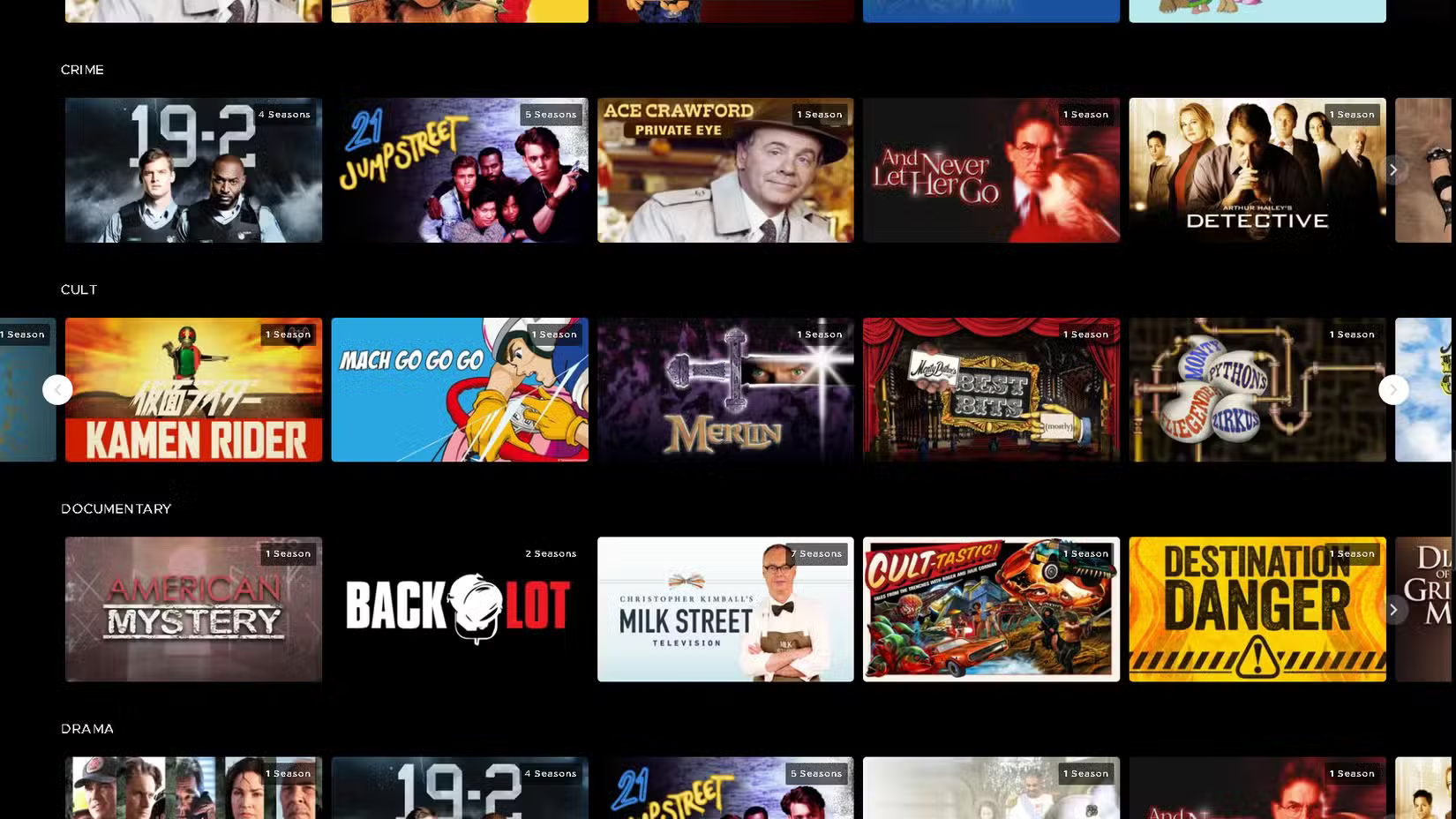 Thư viện các chương trình TV và phim kinh điển của Shout Factory TV