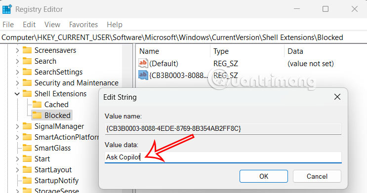 Xóa Ask Copilot trong menu chuột phải