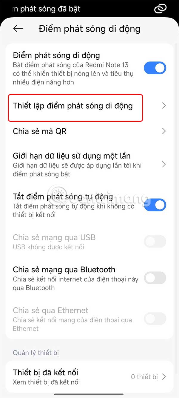 Thiết lập điểm phát sóng 4G
