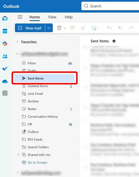 Email Outlook gửi trên máy tính