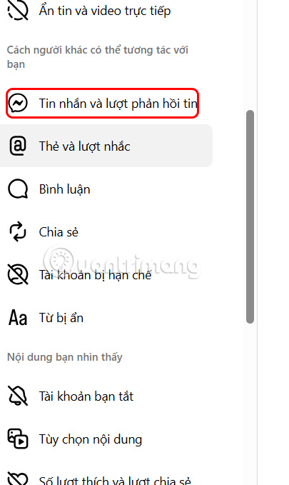 Chỉnh tin nhắn chờ Instagram PC