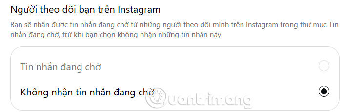 Chặn tin nhắn Instagram không cần block