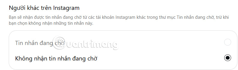 Chặn tin nhắn Instagram PC từ người lạ