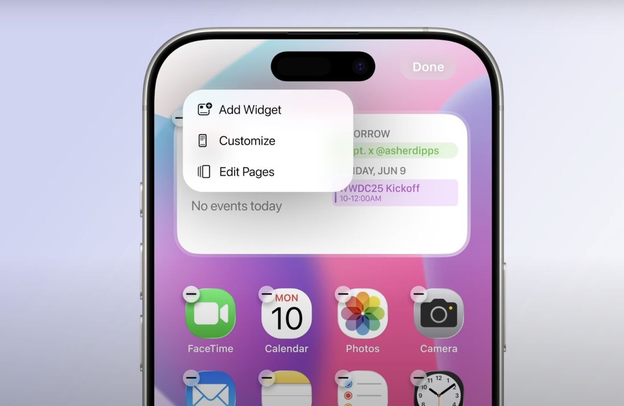 Menu iOS 19