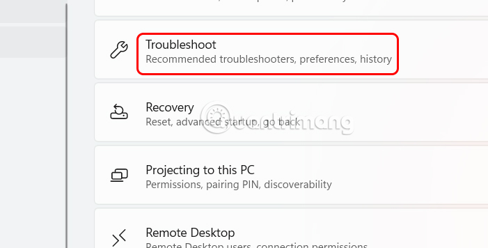 Troubleshoot trên Windows 11
