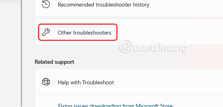 Sử dụng Troubleshoot trên Windows 11