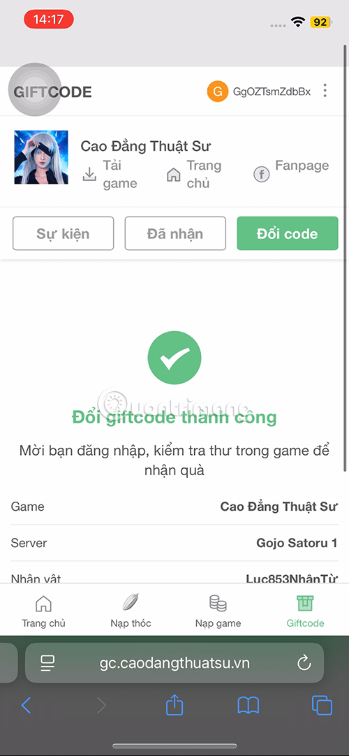 cách đổi code cao đẳng thuật sư