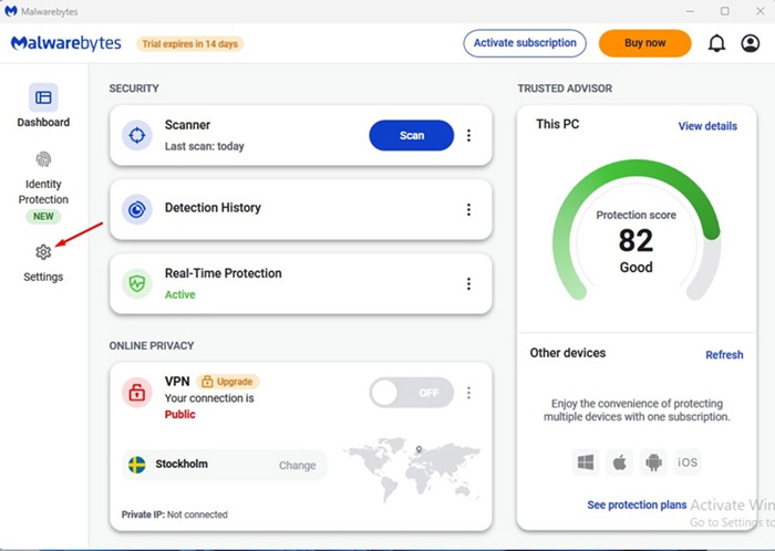 Cài đặt Malwarebytes