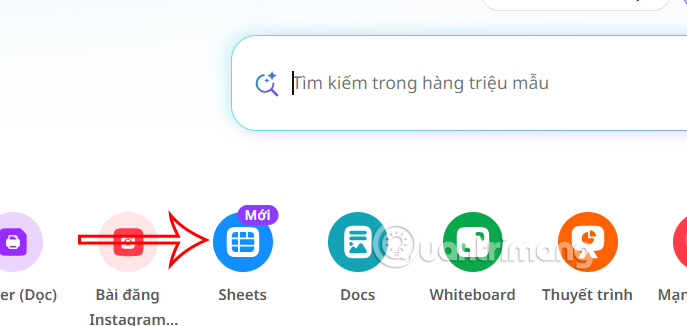 Sheets trong Canva 