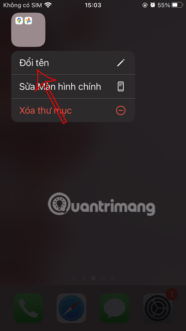 Đổi tên thư mục iPhone