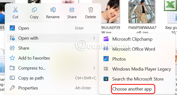 Chọn app mở Windows 11