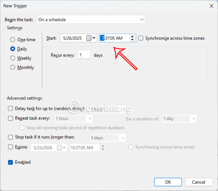 Chọn thời gian giao diện sáng Windows 11