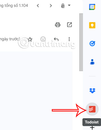 Chọn Todoist trong Gmail