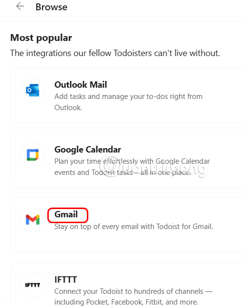 Tìm Gmail để thêm 