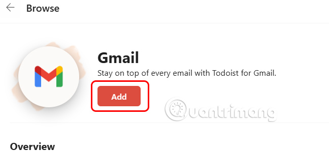 Thêm Gmail vào Todoist