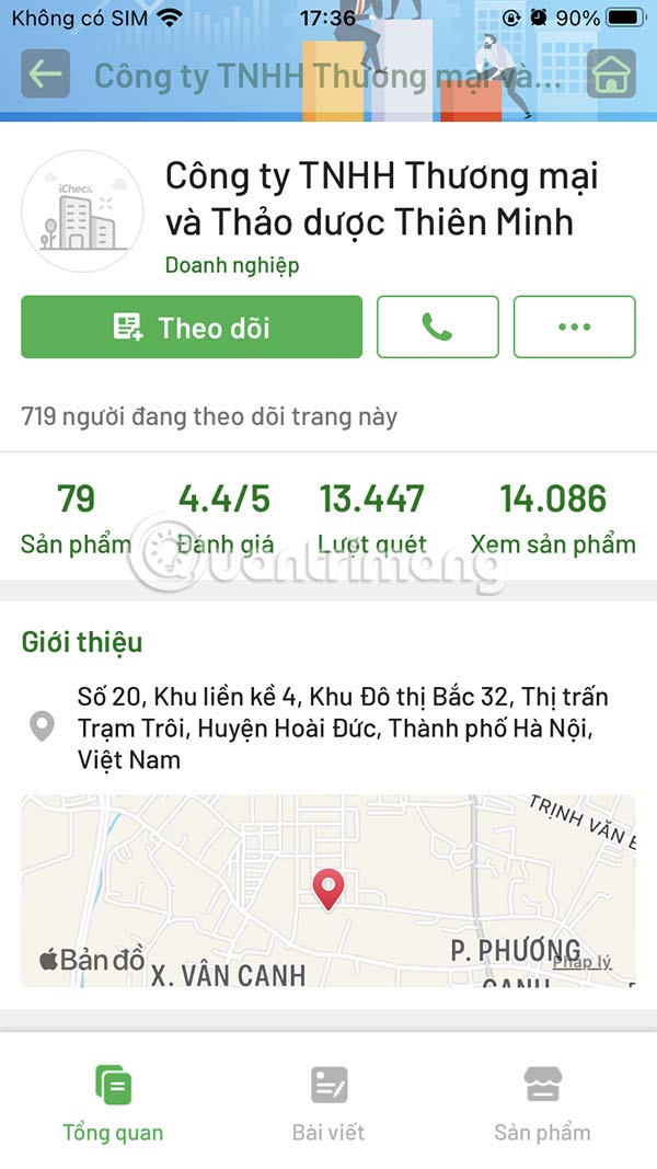 Thông tin nơi sản xuất