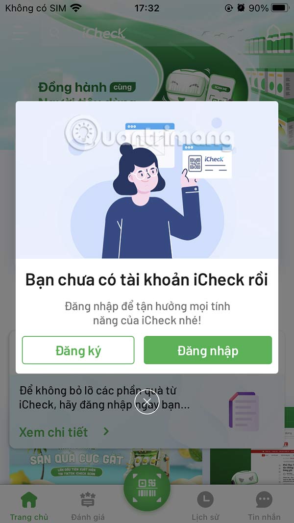 Đăng ký iCheck Scan
