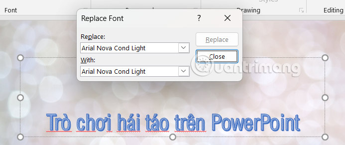 Đổi font chữ trong slide PowerPoint