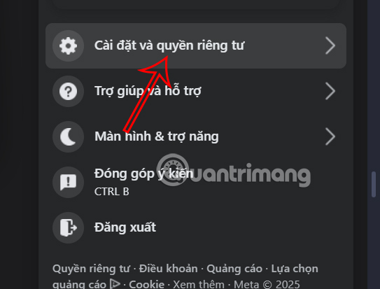 Cài đặt tài khoản Facebook PC