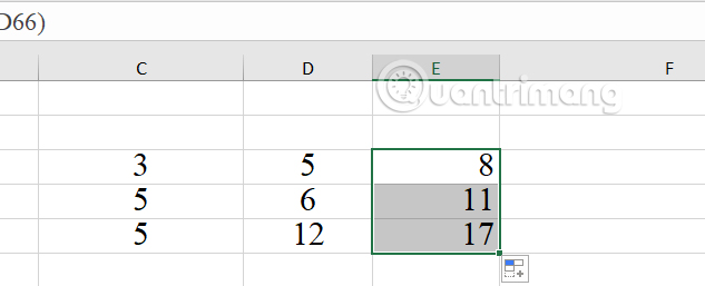 Sao chép nhanh công thức Excel 